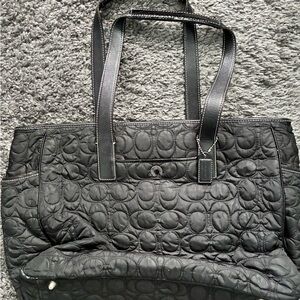 Coach Black Quilted Tote Bag